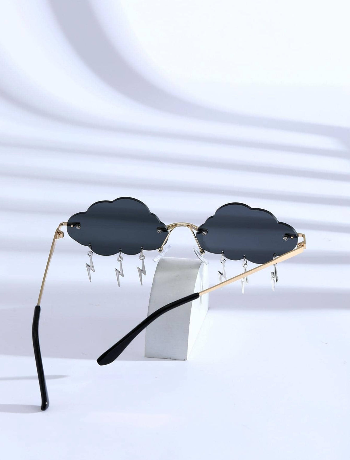 Cloud & Lightning Metal Frameless Dangling Pendant Stylish Fashion Glasses
