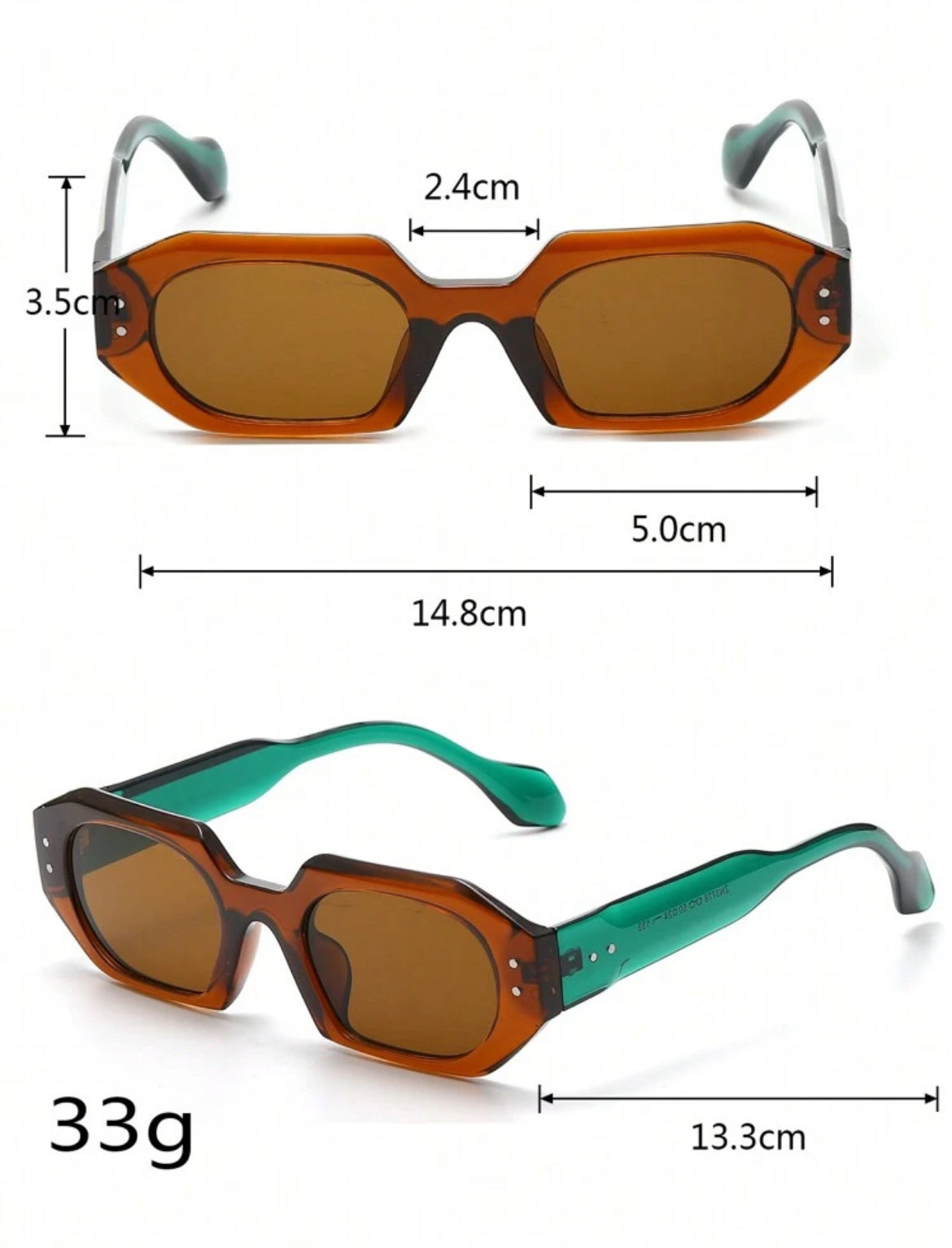 Dual-Tone PC Frame Rivet Fashion Glasses