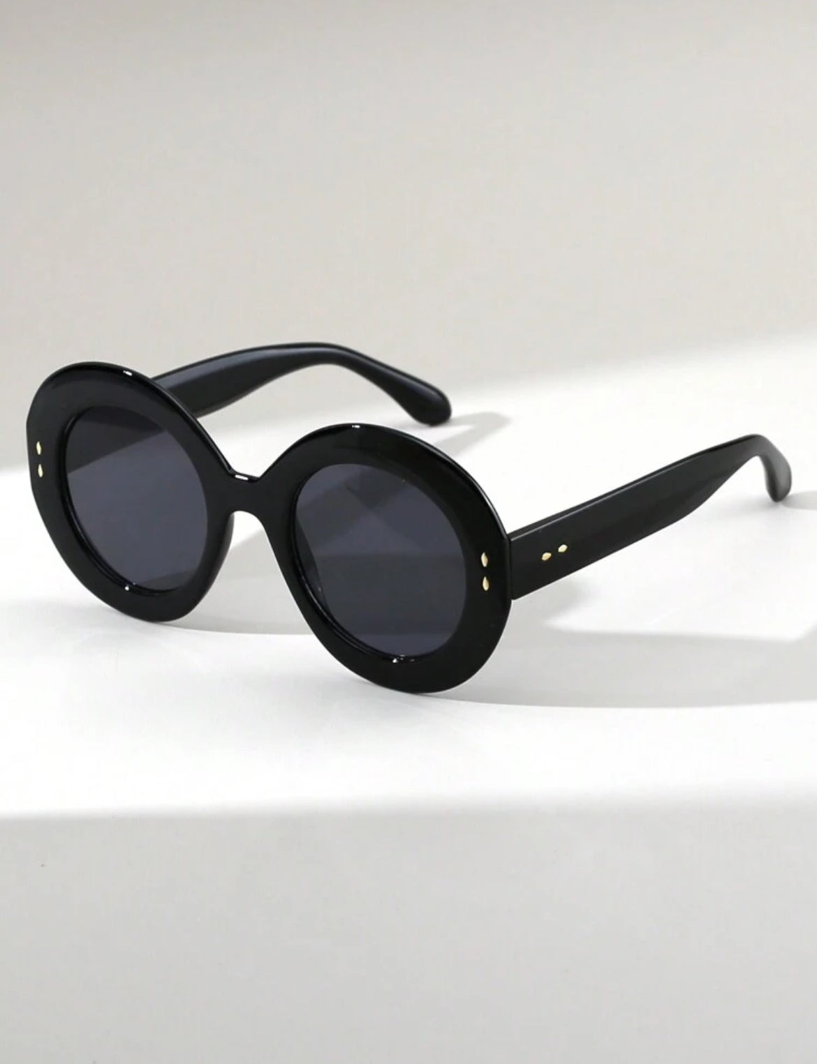 Large Frame Round Black Glasses