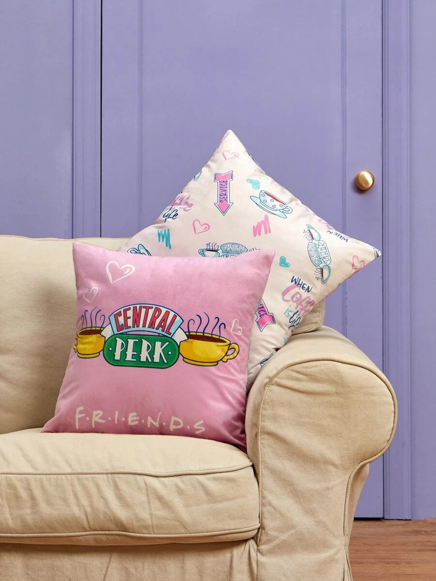 FRIENDS Double-Sided Coffee & Letter Graphic Cushion Cover Without Filler, Gifts