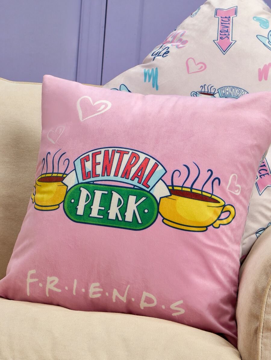 FRIENDS Double-Sided Coffee & Letter Graphic Cushion Cover Without Filler, Gifts
