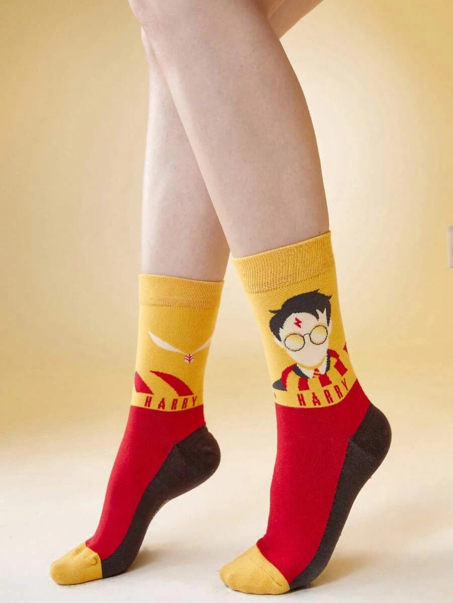 Warner Bros 100 Years X Harry Potter Letter & Figure Graphic Socks