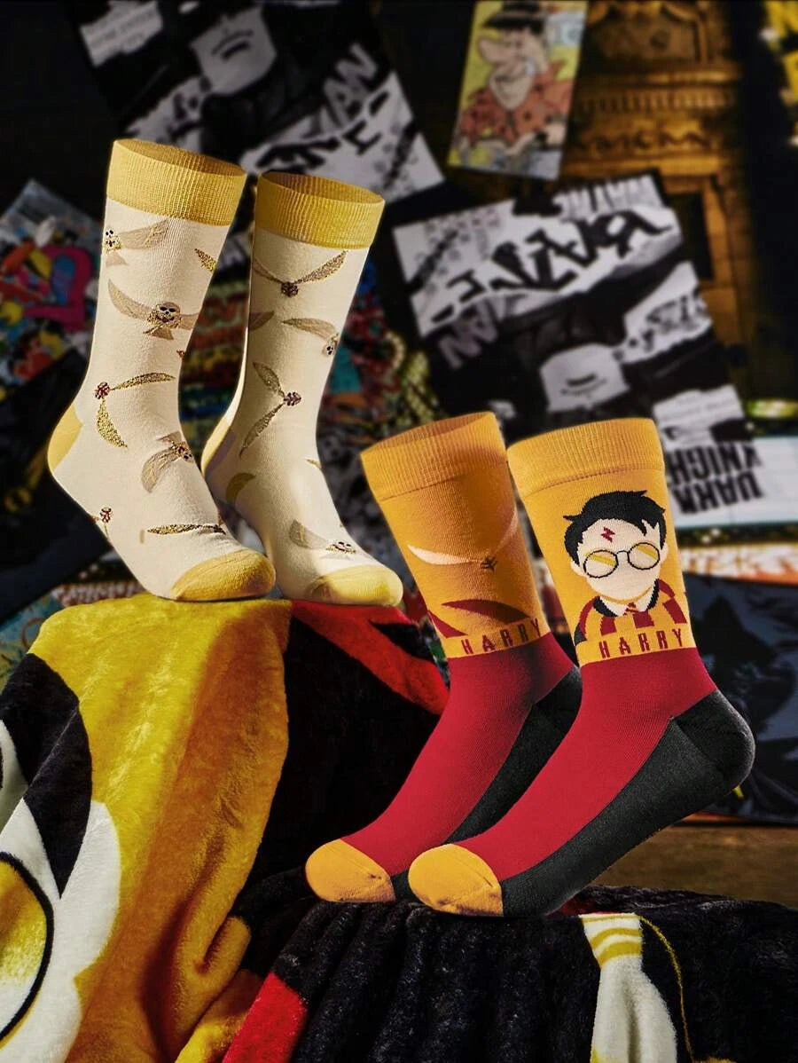 Warner Bros 100 Years X Harry Potter Letter & Figure Graphic Socks