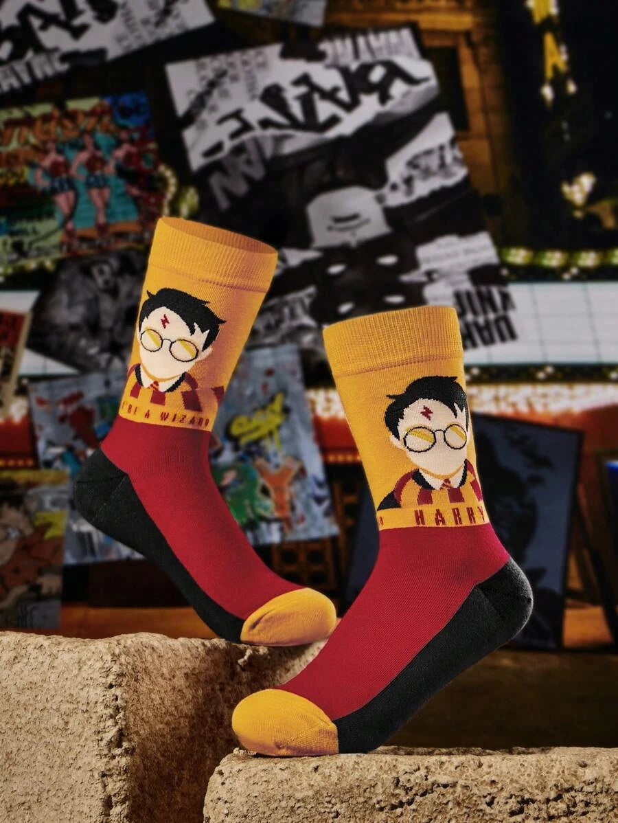 Warner Bros 100 Years X Harry Potter Letter & Figure Graphic Socks
