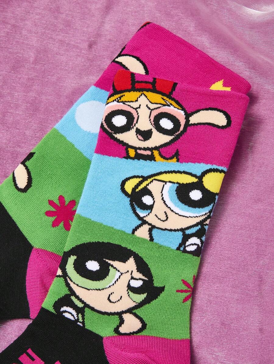 THE POWERPUFF GIRLS Cartoon Graphic Casual Socks For Daily Life