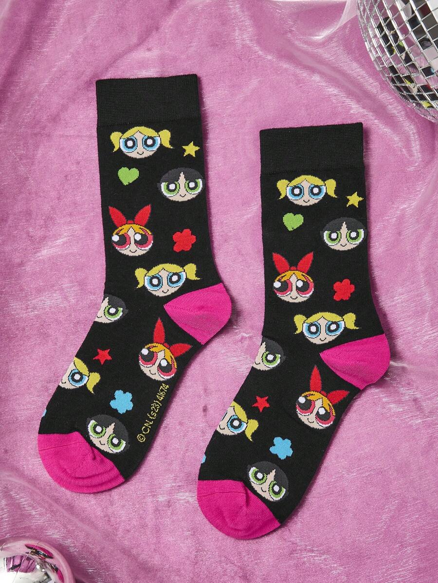 THE POWERPUFF GIRLS Cartoon Graphic Casual Socks For Daily Life