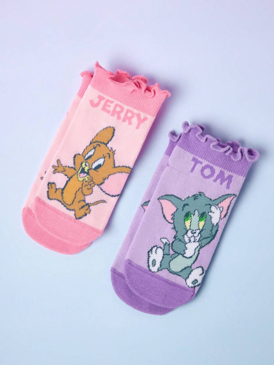 Tom &Jerry 2 pair Kids Cotton Socks Set. Best for Gift
