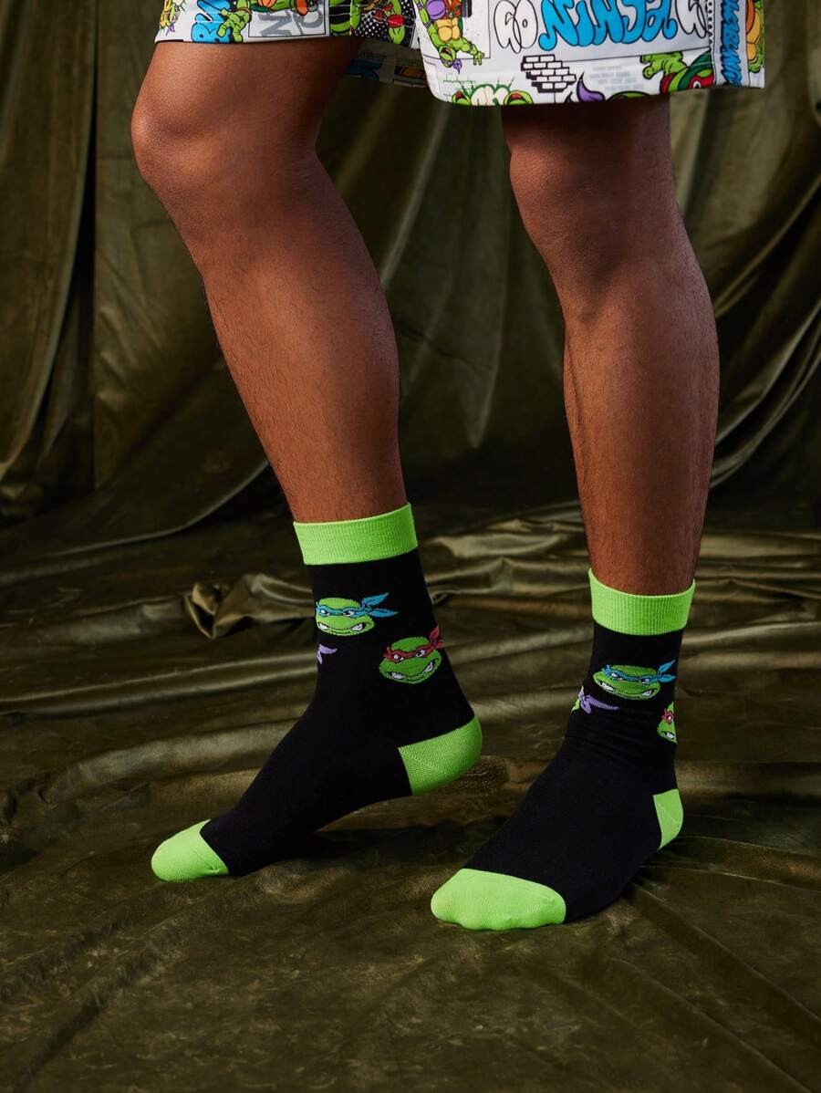 TEENAGE MUTANT NINJA TURTLES Men Mid-Calf Socks, 2 Pairs