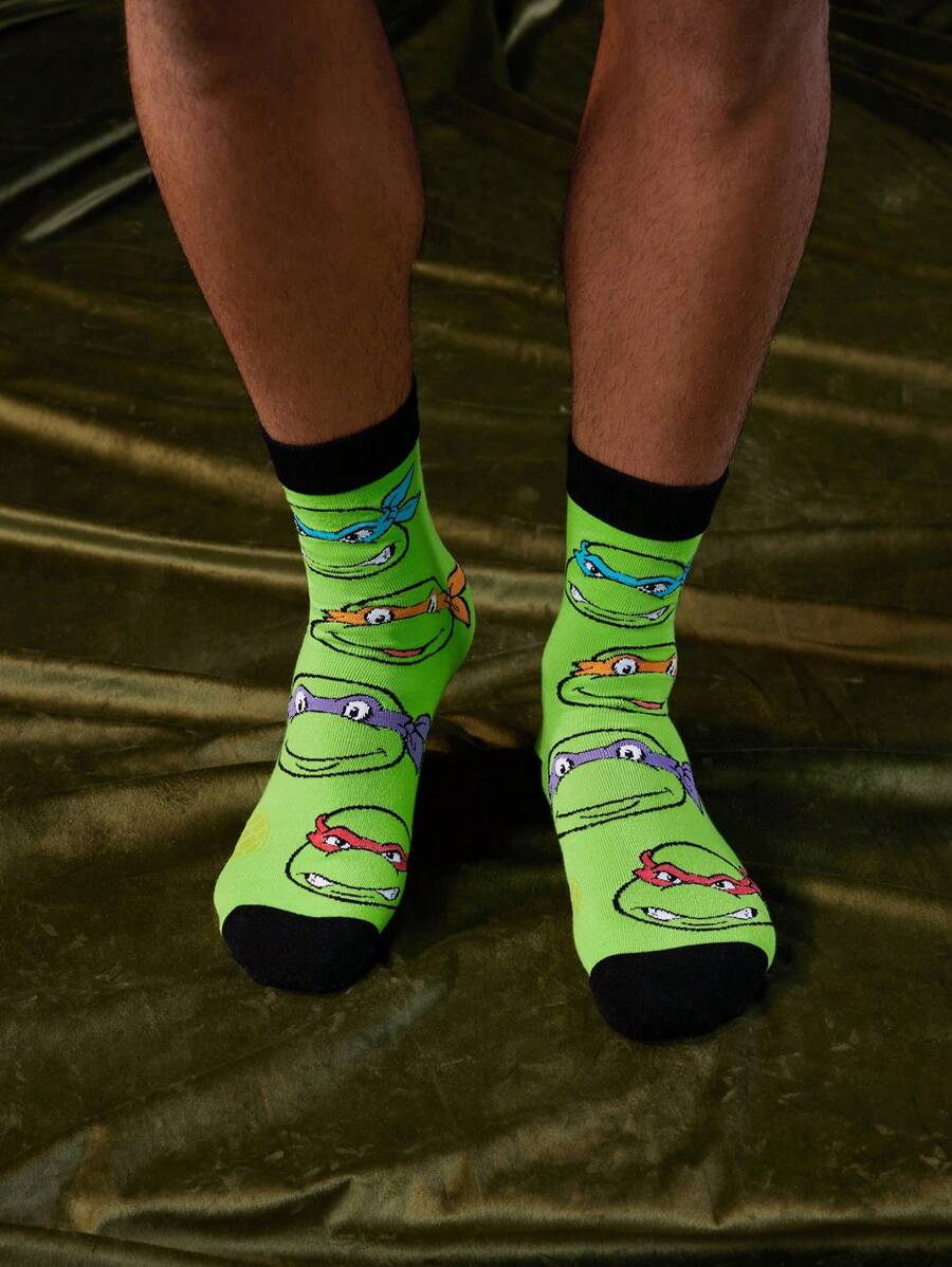 TEENAGE MUTANT NINJA TURTLES Men Mid-Calf Socks, 2 Pairs