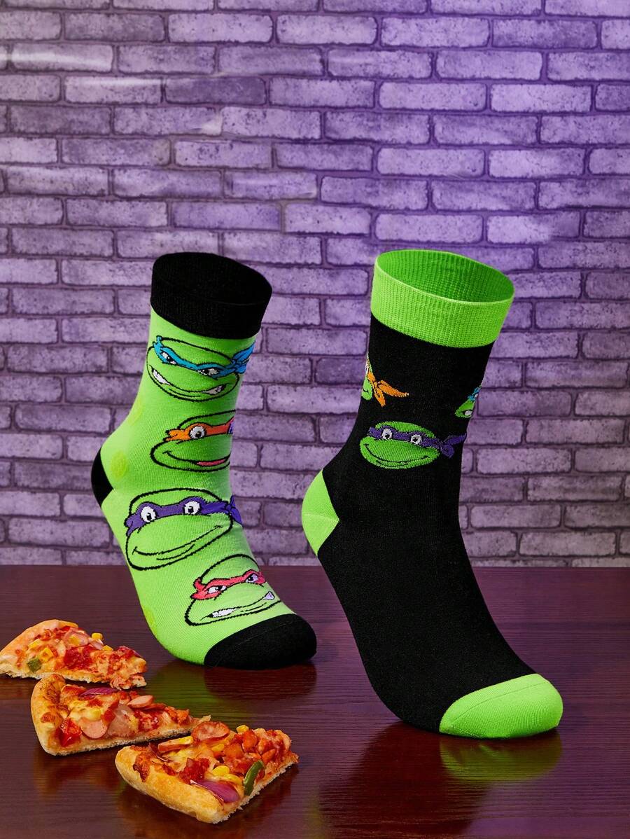 TEENAGE MUTANT NINJA TURTLES Men Mid-Calf Socks, 2 Pairs