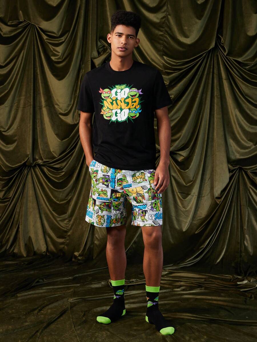 TEENAGE MUTANT NINJA TURTLES Men Mid-Calf Socks, 2 Pairs
