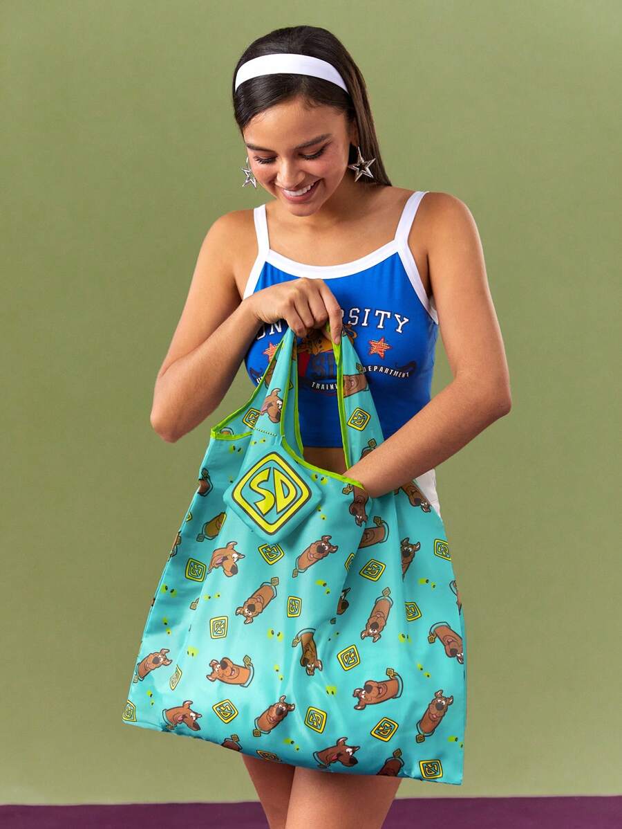 SCOOBY-DOO Cartoon Pattern Foldable Portable Decoration Shopping Bag, Gift