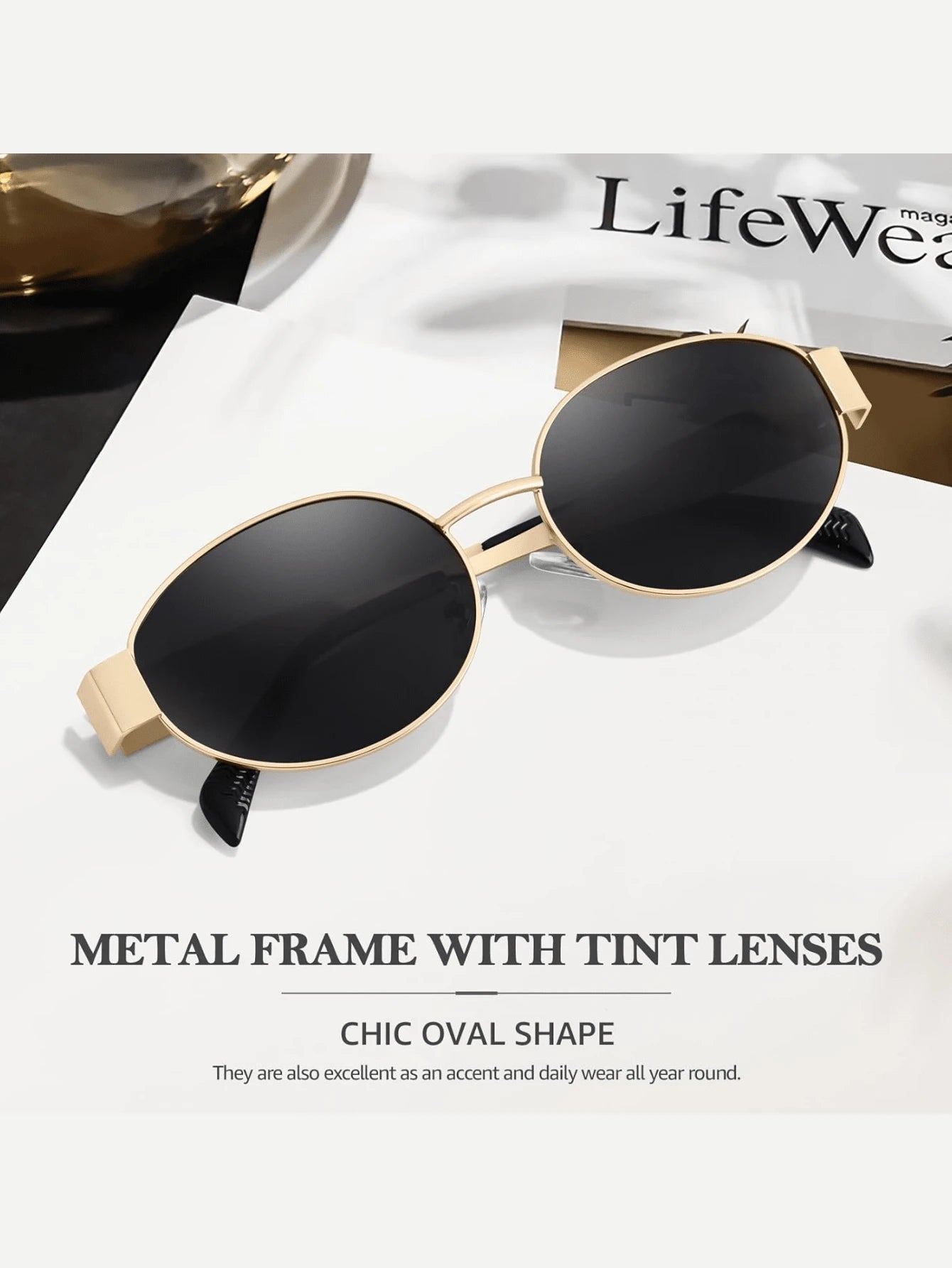 Metal Retro Oval Fashion sunglass