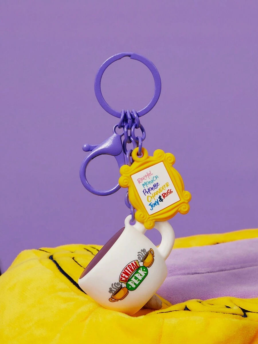 FRIENDS 3D Coffee Cup Photo Frame Keychain For Decoration, Gift