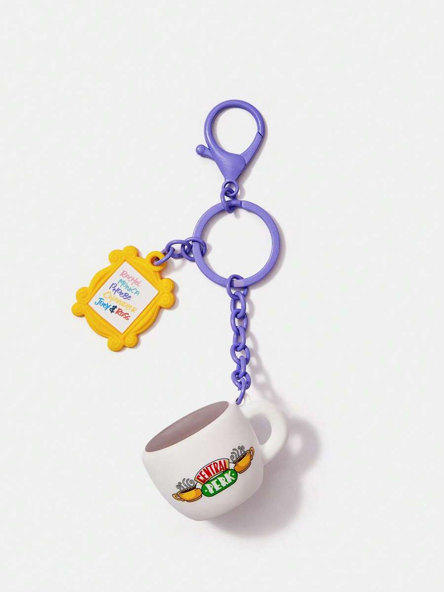FRIENDS 3D Coffee Cup Photo Frame Keychain For Decoration, Gift