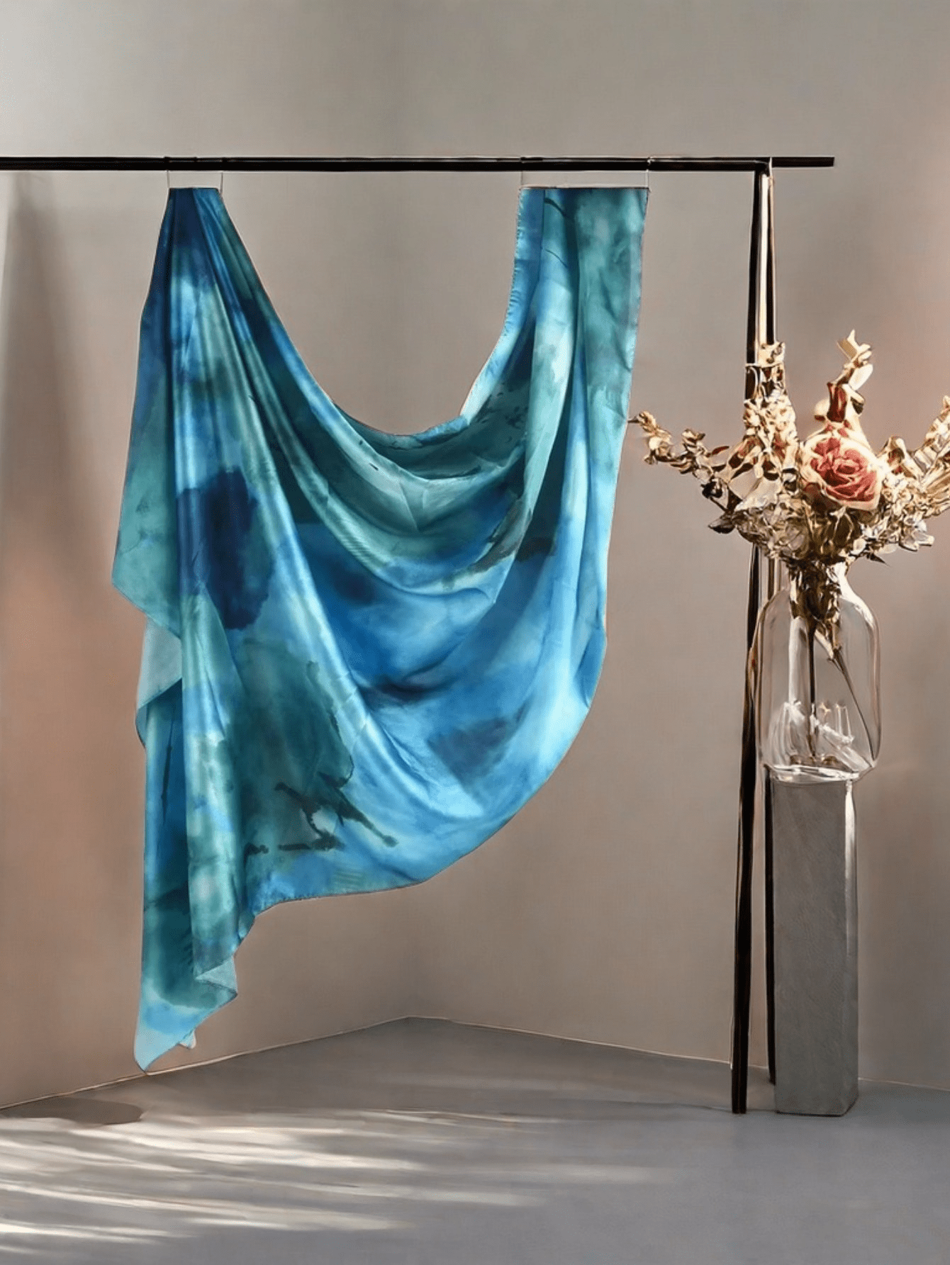 New Design Printed Hijabs Premium Ombre Marble Water Print Legant Women Headscarf Hijab, Soft Material Multifunctional Sunscreen/Windproof Headscarf Shawl / Scarf