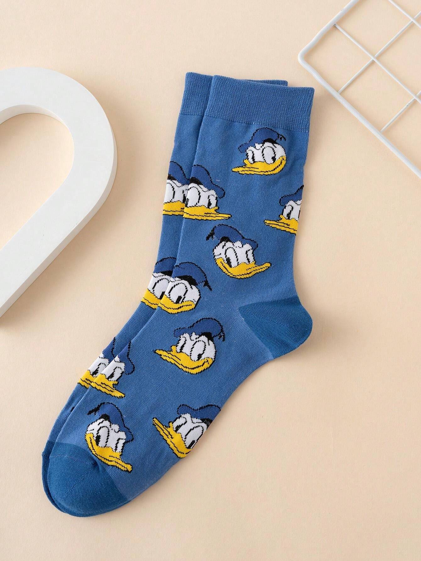 Donald Duck Design Mid-Calf Socks