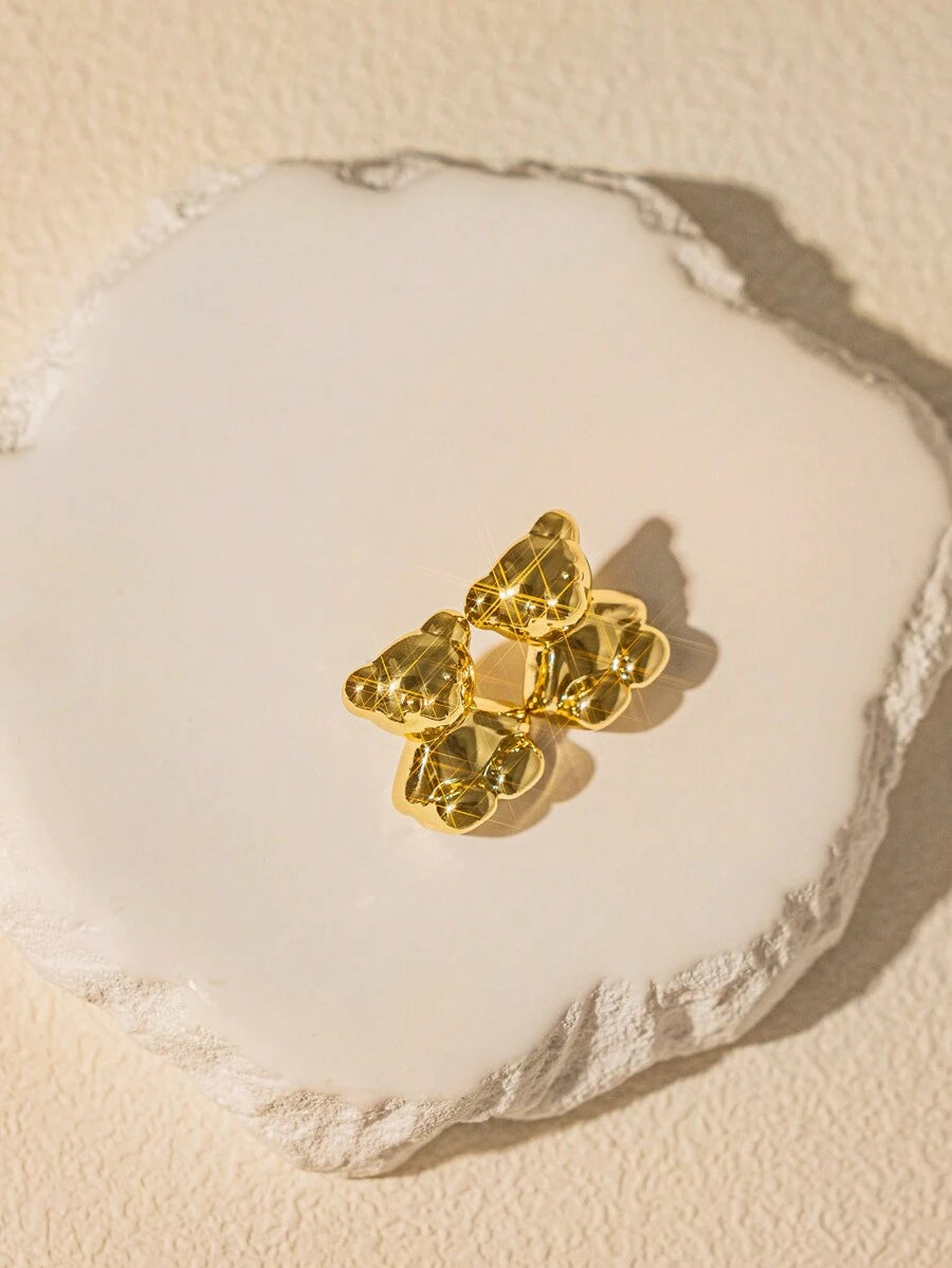 Metal Teddy Bear Fashion Earrings