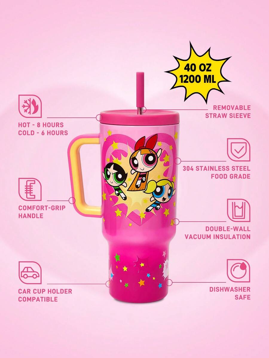 THE POWERPUFF GIRLS Gradient Car Water Bottle. Gift/Regular Use