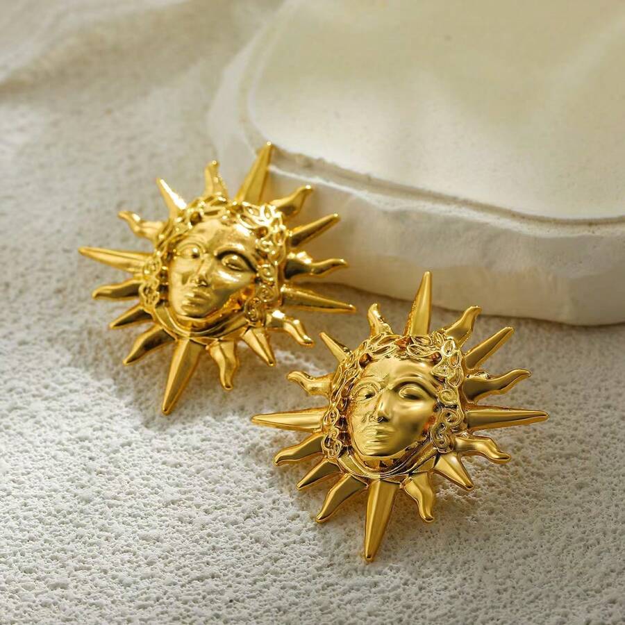 Women's Sun SS Earrings.. Fashionable, Oversized, European And American Popular Women's Earrings, Suitable For Travel, Vacation, Party, Jewelry Gifts