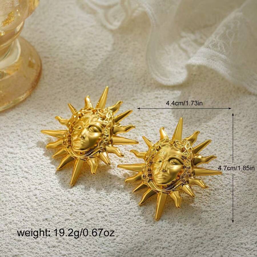 Women's Sun SS Earrings.. Fashionable, Oversized, European And American Popular Women's Earrings, Suitable For Travel, Vacation, Party, Jewelry Gifts