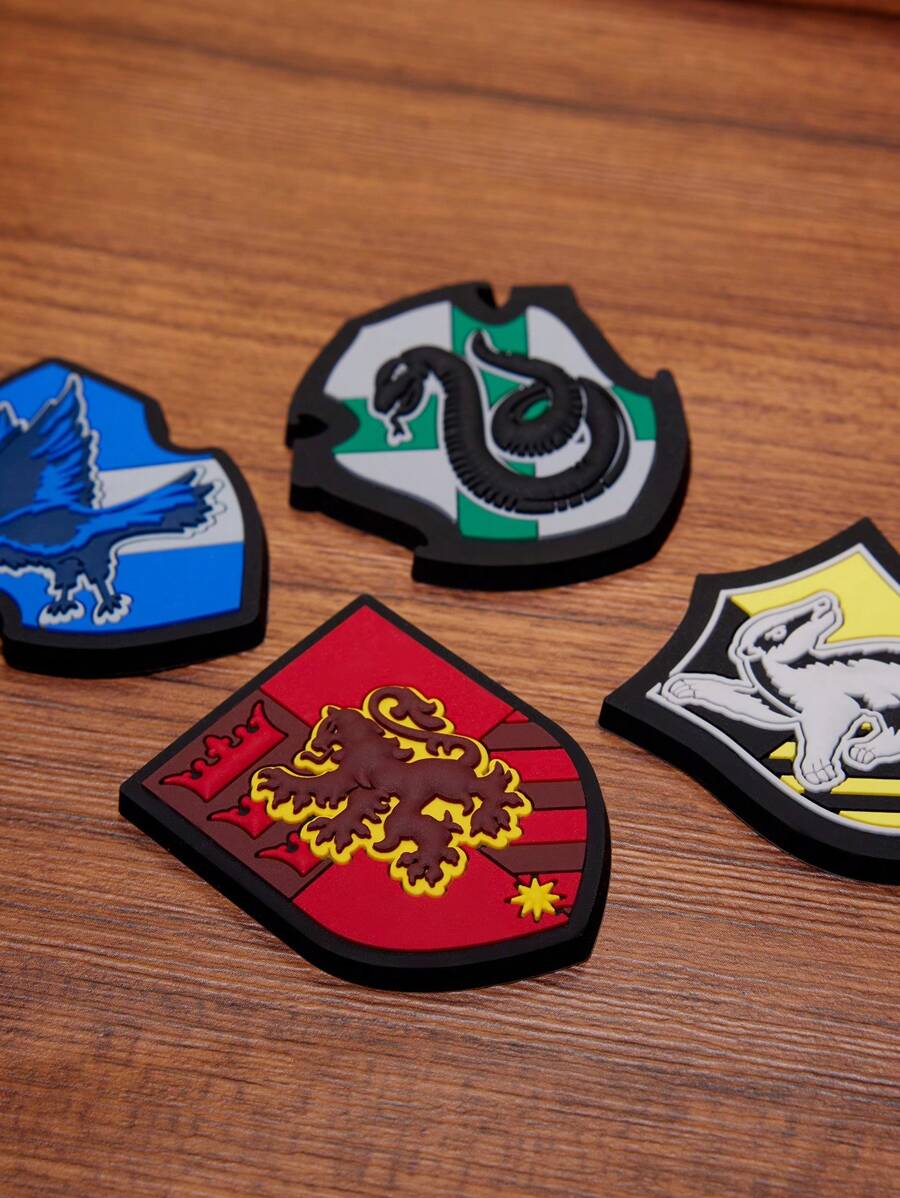 HARRY POTTER 4pcs Hogwarts House Pattern Refrigerator Magnets, Decoration For Kitchen, House, Office, Whiteboard, Great For Gifts