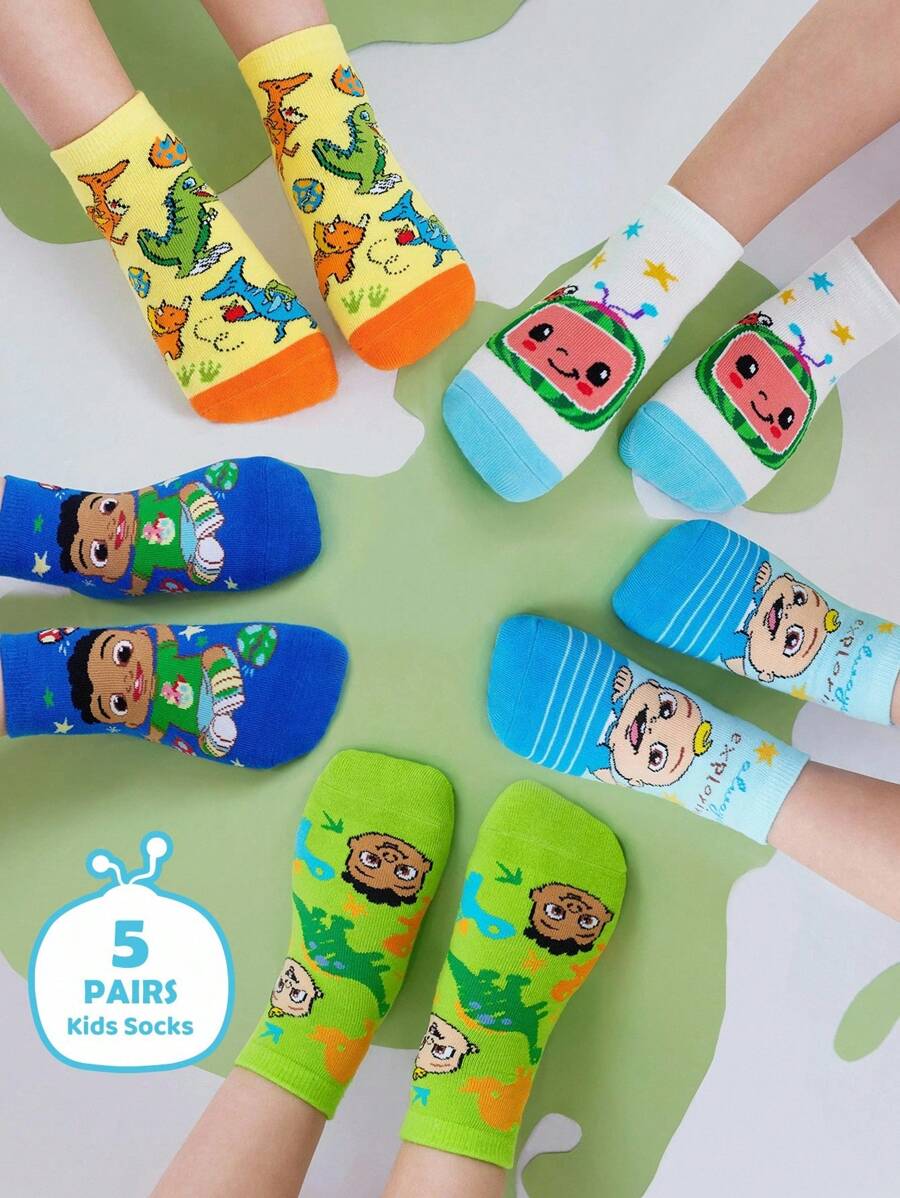 Coco Melon Kids 5 pairs Cotton Socks collection.Best for Gift