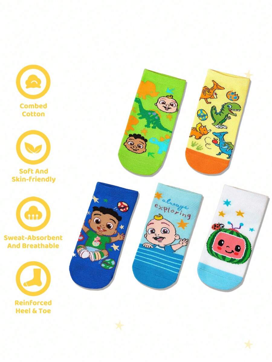 Coco Melon Kids 5 pairs Cotton Socks collection.Best for Gift