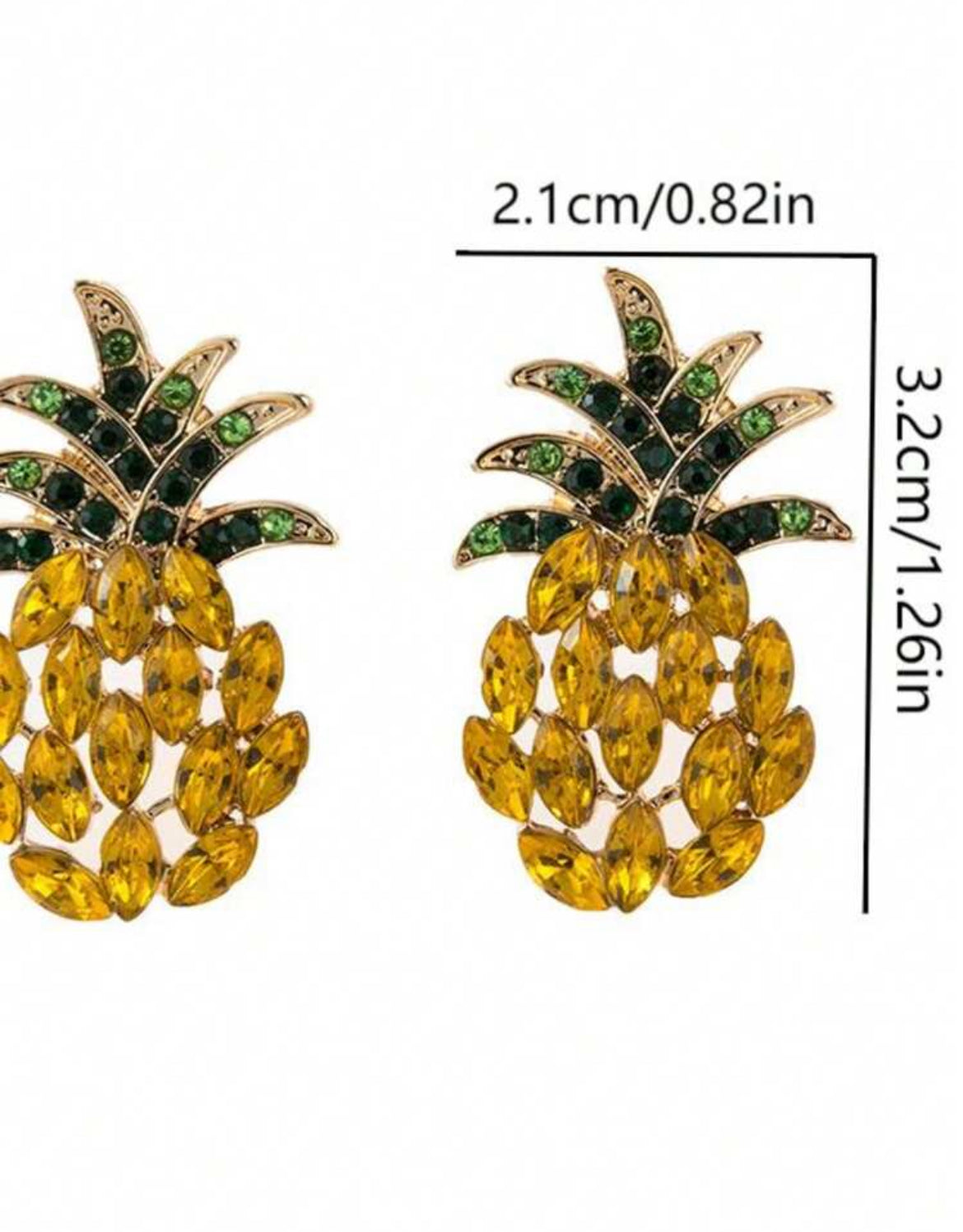 Pineapple Stud Rhinestone Earrings