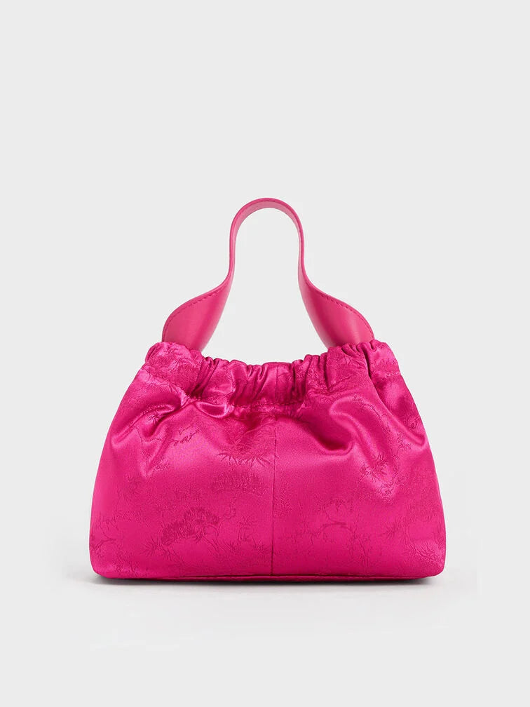 CHARLES & KEITH Floral-Print Ruched Bag