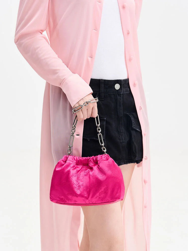 CHARLES & KEITH Floral-Print Ruched Bag