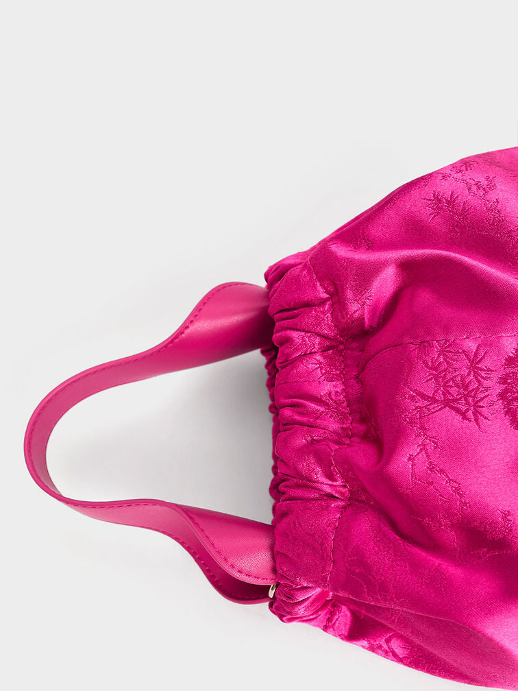 CHARLES & KEITH Floral-Print Ruched Bag