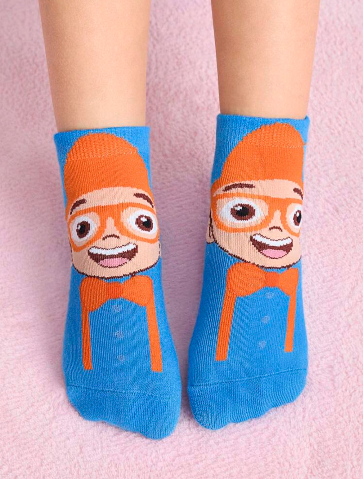 Blippi 3 Pairs Cartoon Figures & Dinosaur Pattern Kids Cotton Short Socks Set