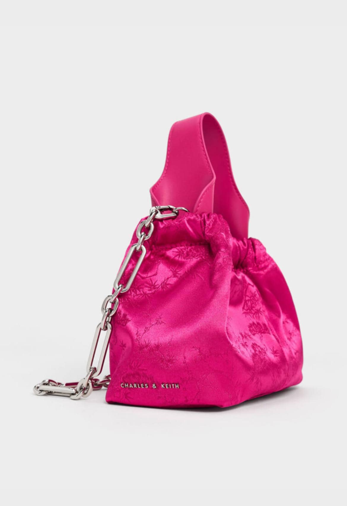 CHARLES & KEITH Floral-Print Ruched Bag