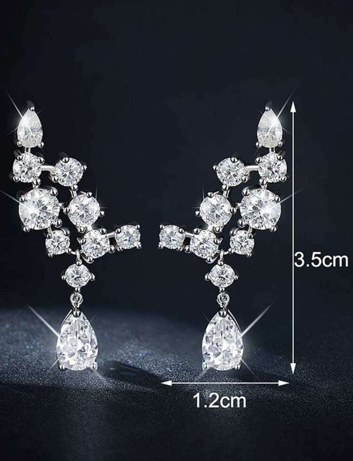 Angle Wing Shape Cubic Zirconia Dangle Earrings For Women