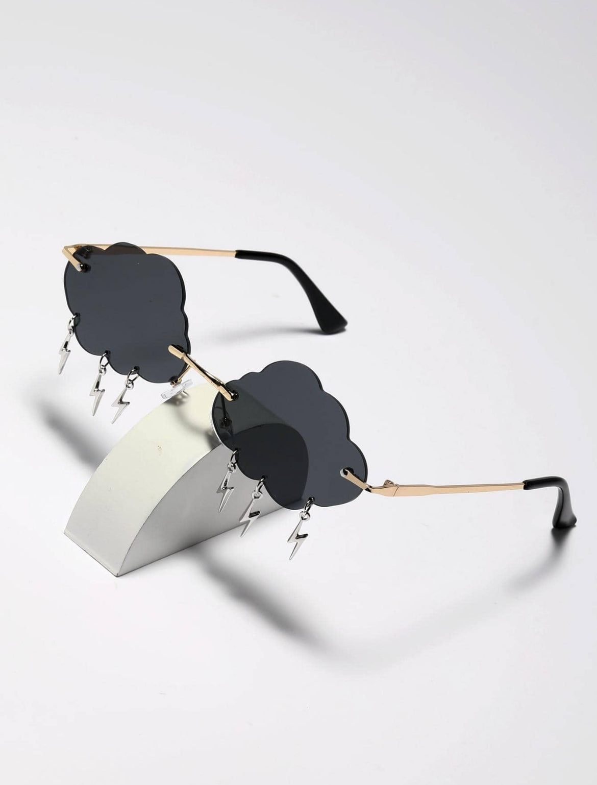 Cloud & Lightning Metal Frameless Dangling Pendant Stylish Fashion Glasses