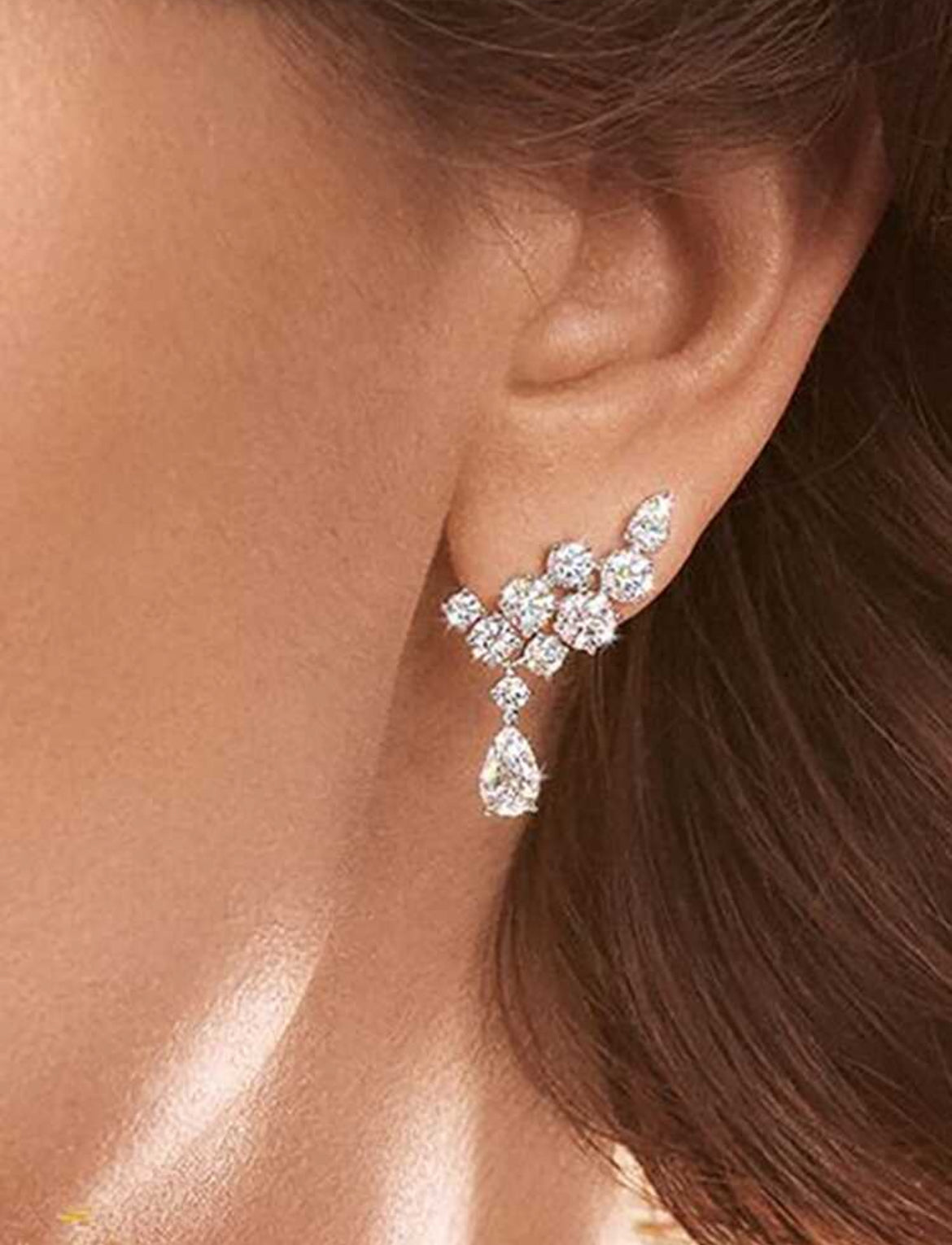 Angle Wing Shape Cubic Zirconia Dangle Earrings For Women
