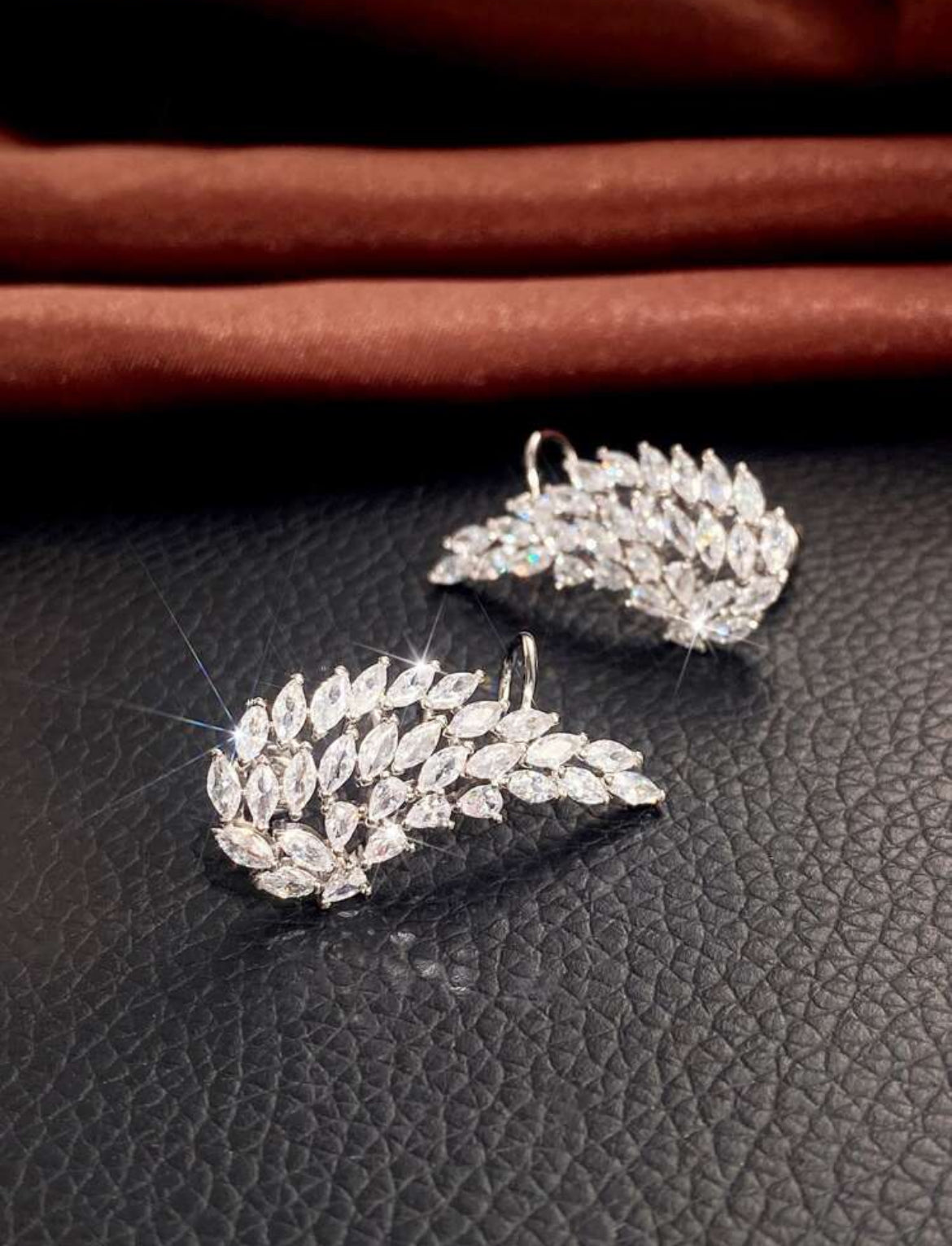 Cubic Zirconia Wing Cuff Earrings