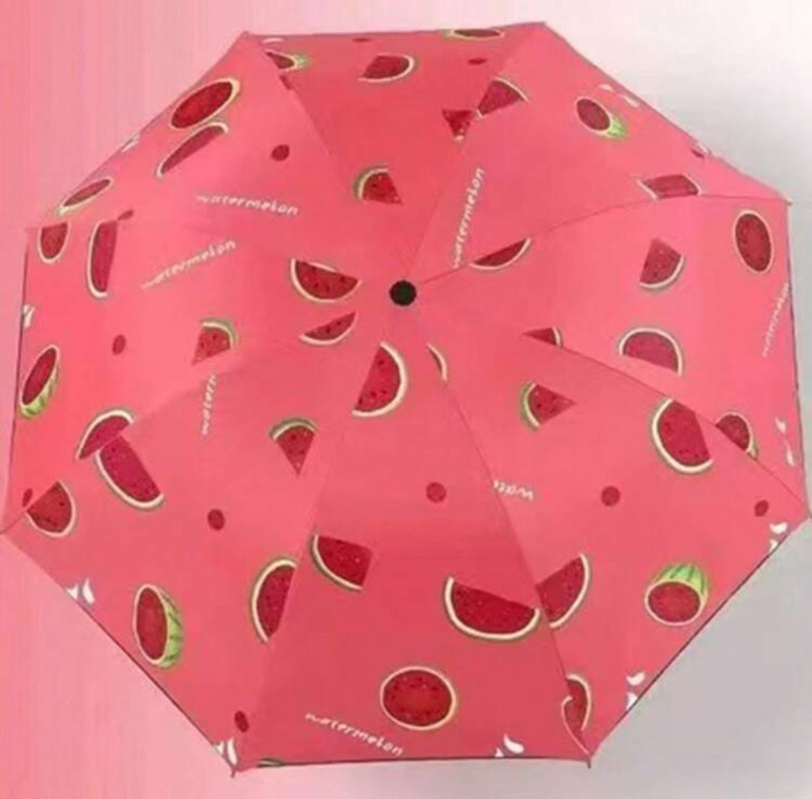 Fully Automatic One-Touch Open Watermelon Print Umbrella, 8K Sun Blocking Anti-UV Parasol, Cute Compact Folding Rainproof Umbrella, Suitable For Travel, Wedding Photography, Gift, Water Repellent