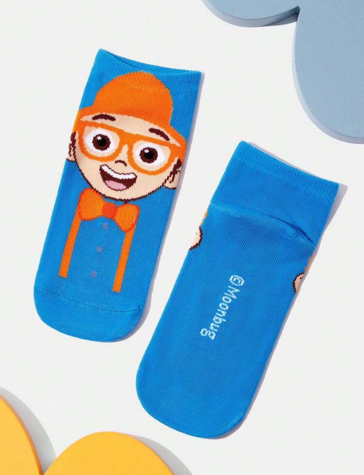 Blippi 3 Pairs Cartoon Figures & Dinosaur Pattern Kids Cotton Short Socks Set