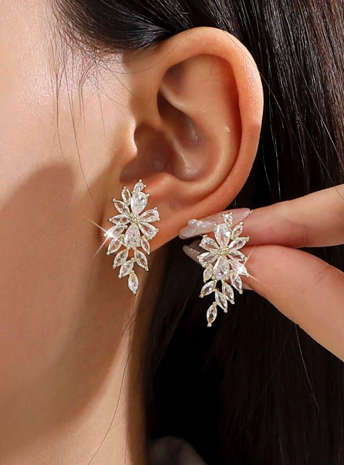 Luxury Cubic Zirconia Women Party Earrings with shining Marquise Cubic Zirconia Wedding Earrings Jewelry