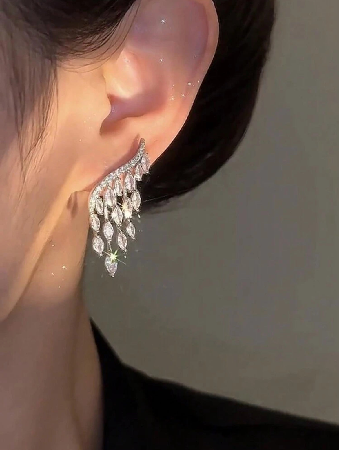 Marquise Shape Cubic Zirconia Dangle Earrings For Women