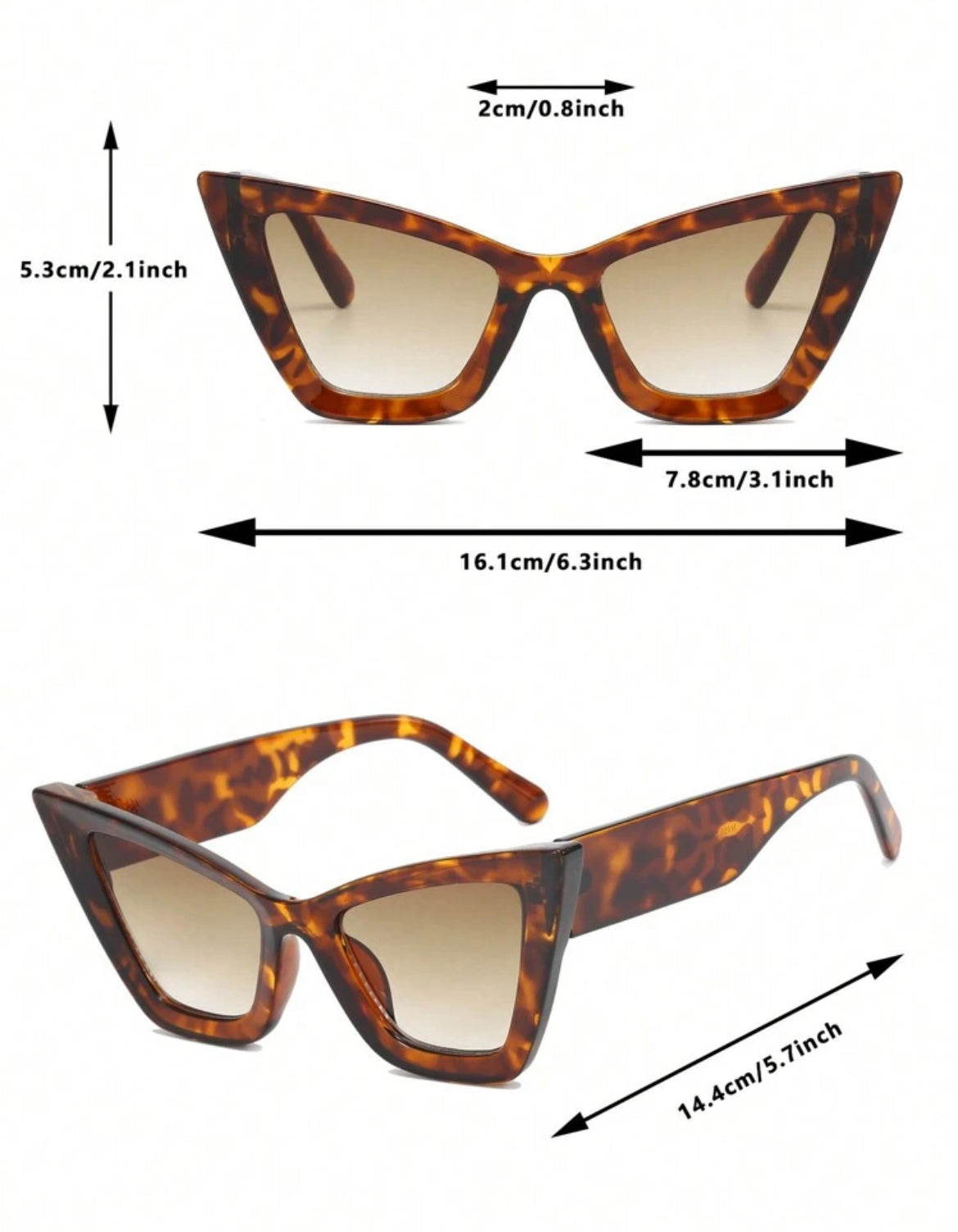 Large Frame Minimalist Fashion Cat Glasses