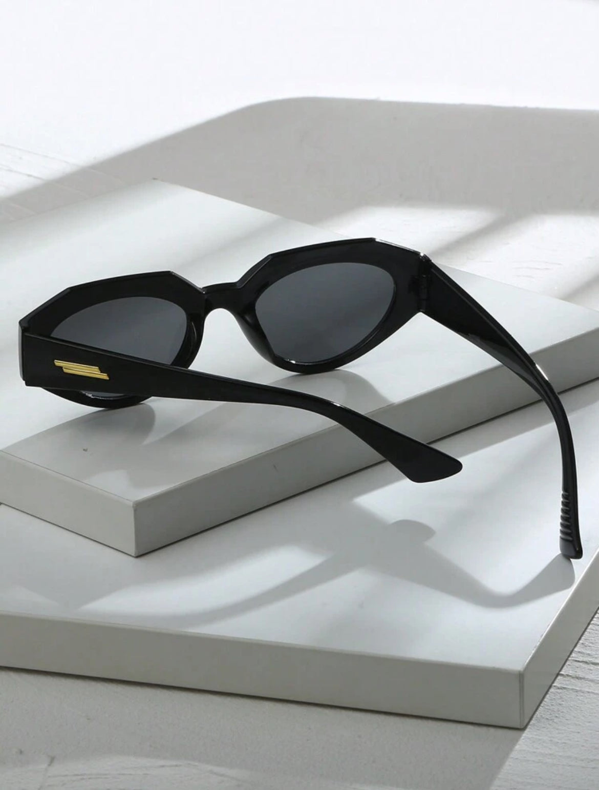 Polygon Black Y2k Cat Eye Street Style Fashion Glasses