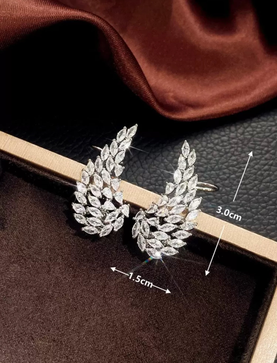 Cubic Zirconia Wing Cuff Earrings