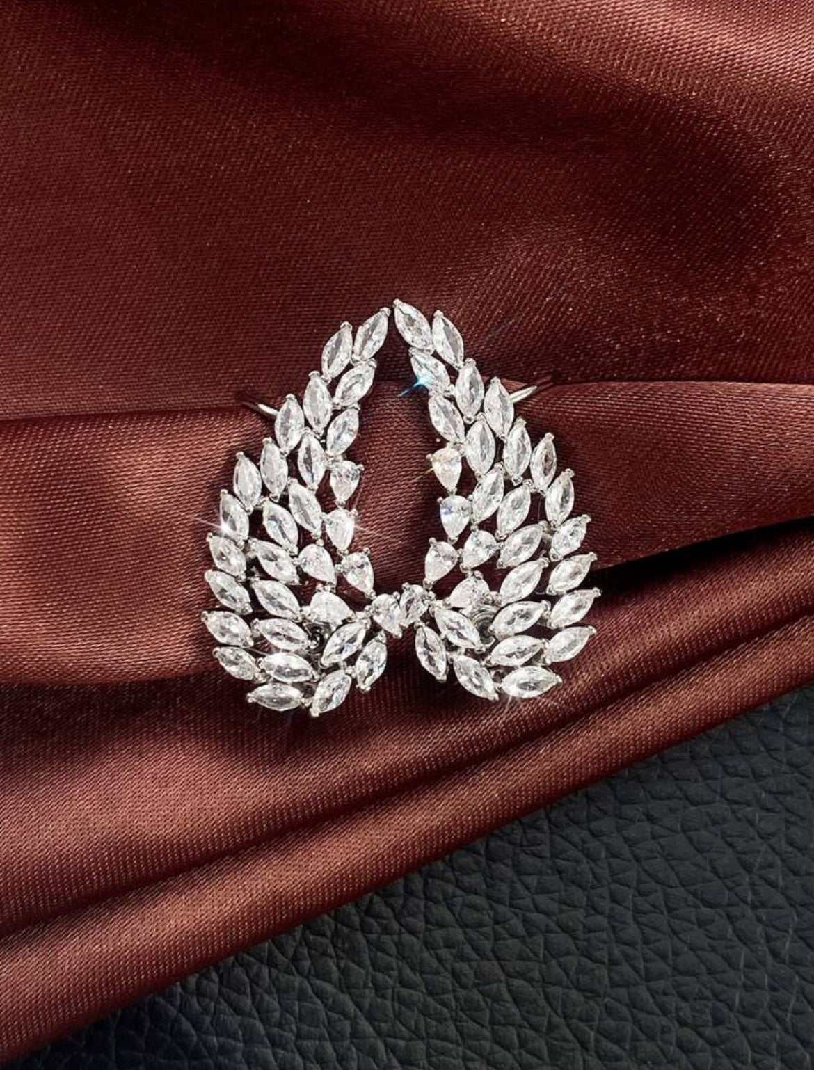 Cubic Zirconia Wing Cuff Earrings