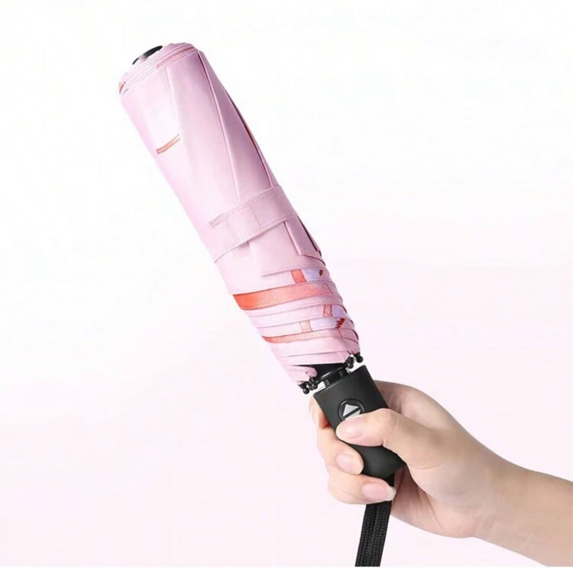 Fully Automatic One-Touch Open Peach Fruit Print Umbrella, 8K Sun Blocking Anti-UV Parasol, Cute Compact Folding Rainproof Umbrella, Suitable For Travel, Wedding Photography, Gift, Water Repellent