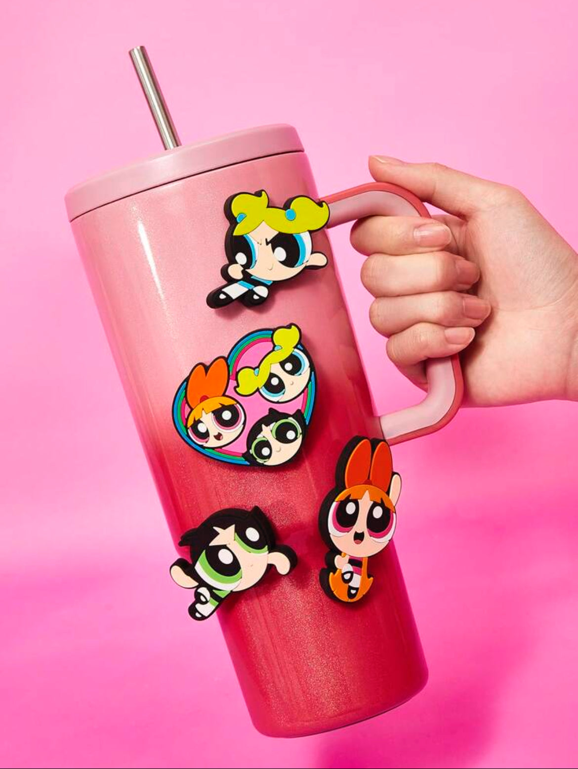 THE POWERPUFF GIRLS Cartoon Heart Pattern Fridge Magnets, Gift