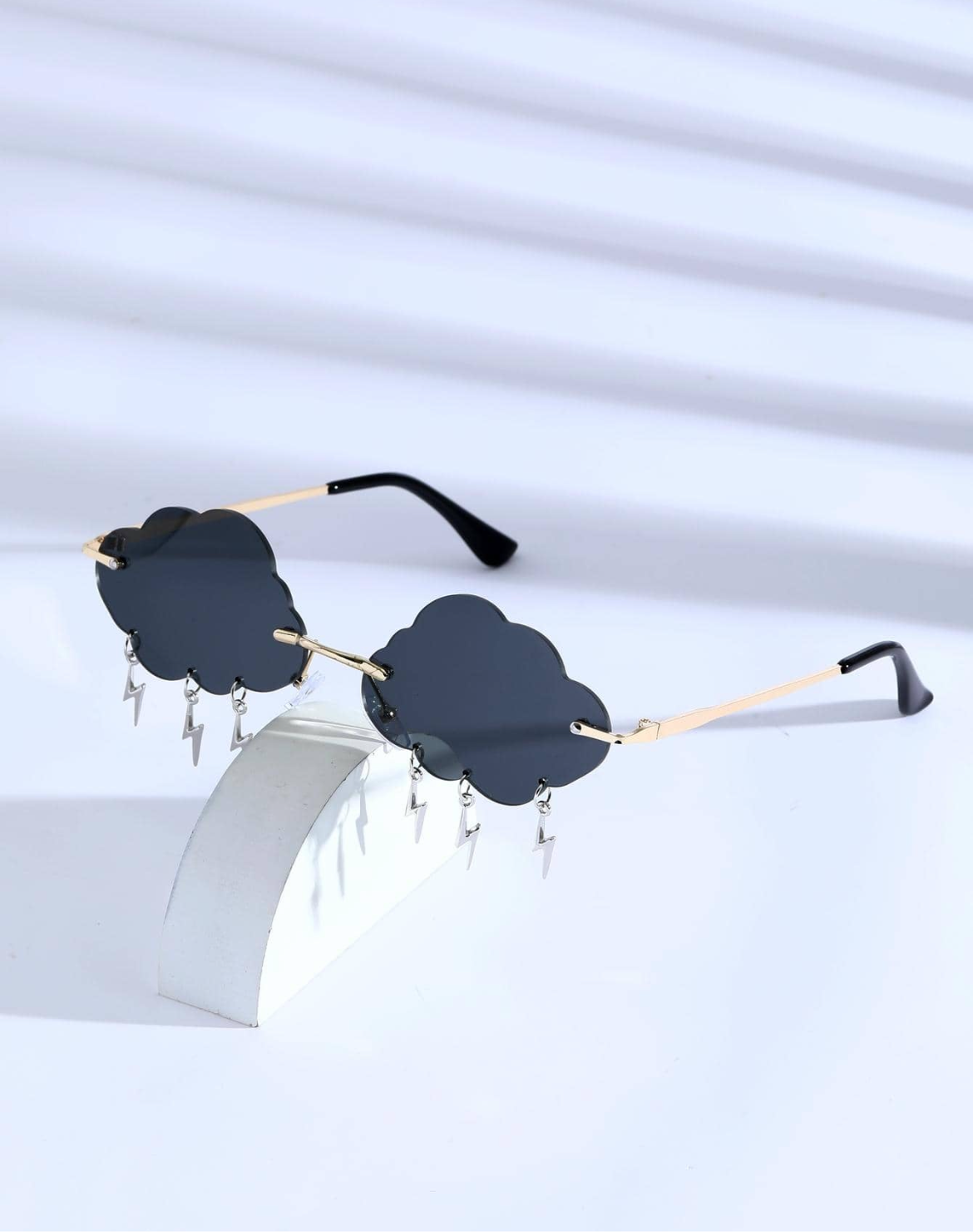 Cloud & Lightning Metal Frameless Dangling Pendant Stylish Fashion Glasses