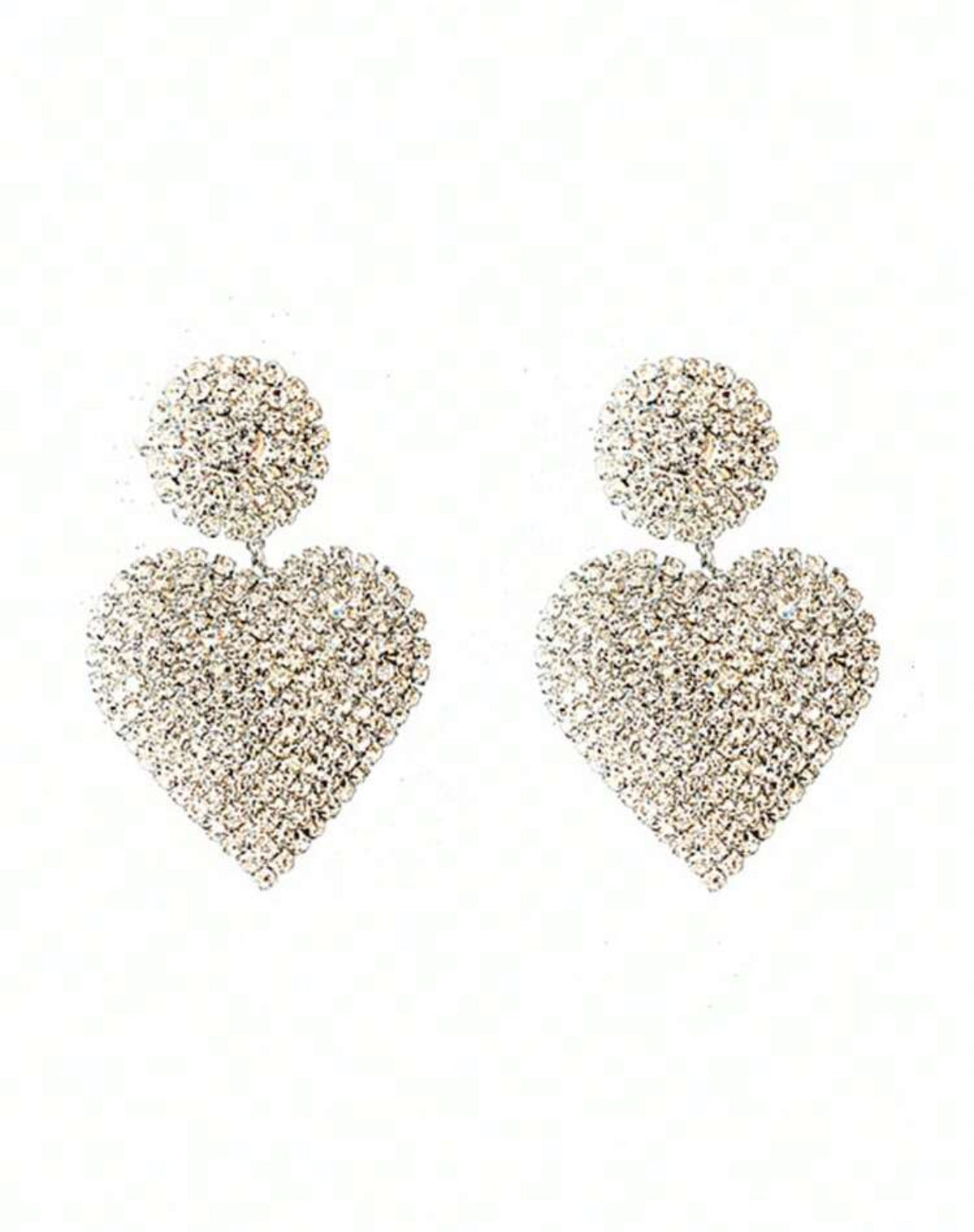 Exaggerated Vintage Rhinestone Heart Shaped Earrings Exquisite Ear Accessories For Women